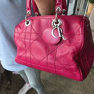 Dior Pink Quilted Leather Satchel